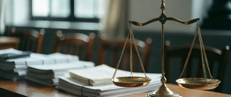 Weegschaal van justitie bij een billijke vergoeding