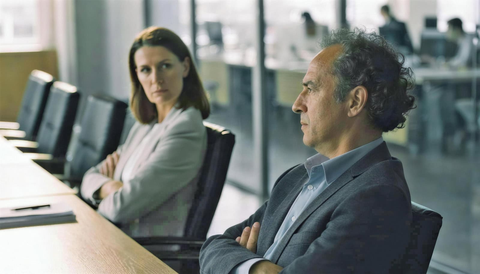 Zakenpartners in conflict in een boardroom